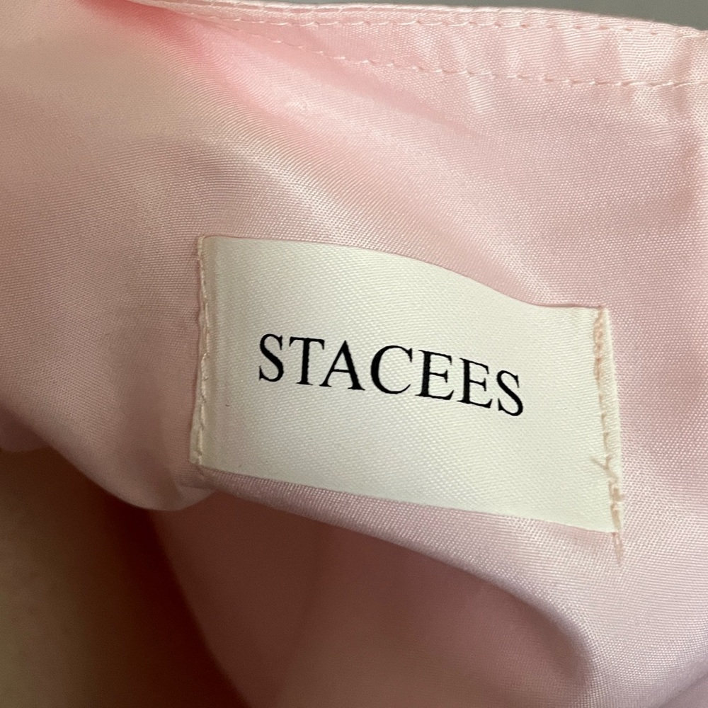Stacees Blush Pink Floral Embroidered sheath Dress - Picture 4 of 9